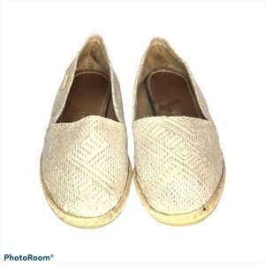 Kaanas Textured Fabric Espadrille Flats Off White